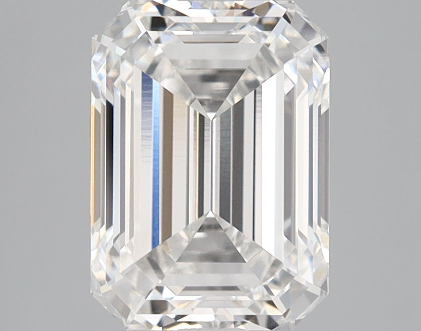 2.54 Carat Emerald Lab Diamond with  Cut Diamond in 14KT  view 1
