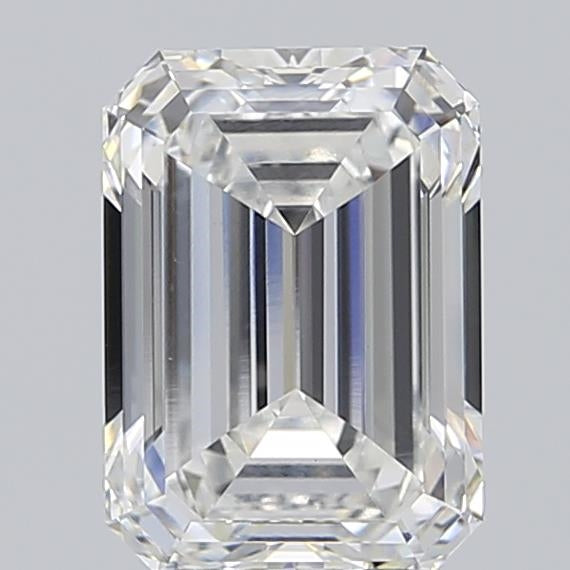 3.5 Carat Emerald Lab Diamond with  Cut Diamond in 14KT  view 1
