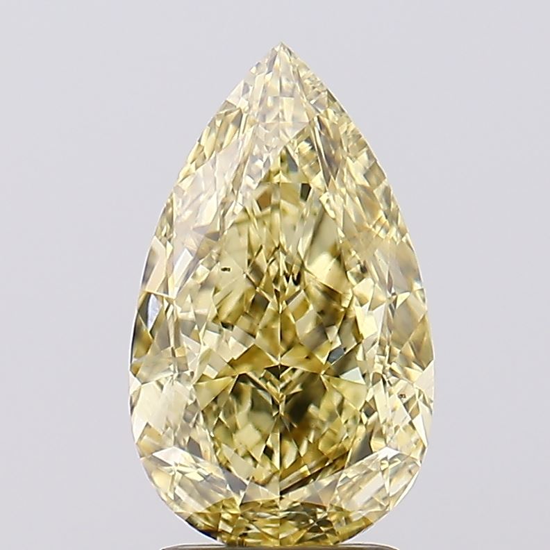 2.73 Carat Pear Lab Diamond with  Cut Diamond in 14KT  view 1
