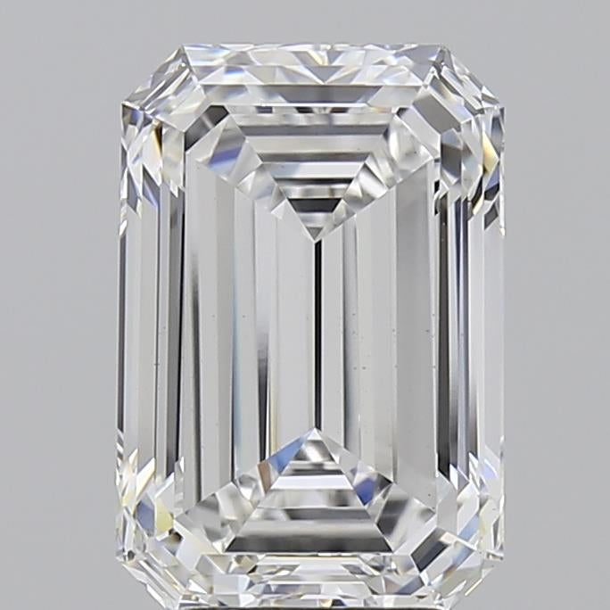 4.08 Carat Emerald Lab Diamond with  Cut Diamond in 14KT  view 1
