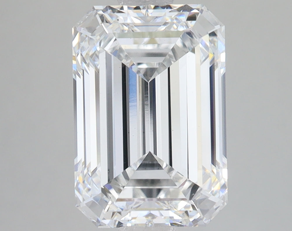 4.0 Carat Emerald Lab Diamond with  Cut Diamond in 14KT  view 1
