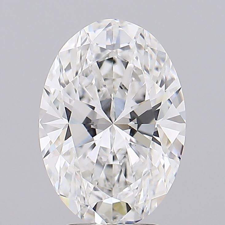 3.76 Carat Oval Lab Diamond with  Cut Diamond in 14KT  view 1
