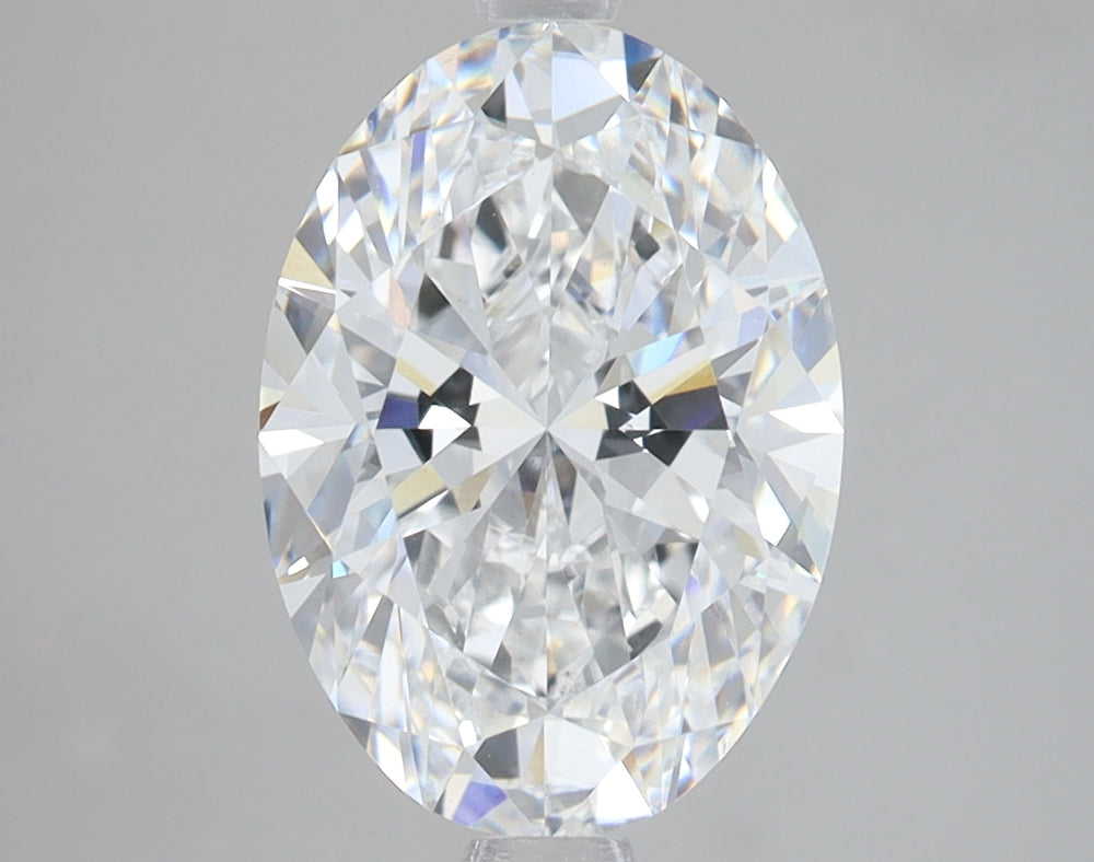 3.02 Carat Oval Lab Diamond with  Cut Diamond in 14KT  view 1
