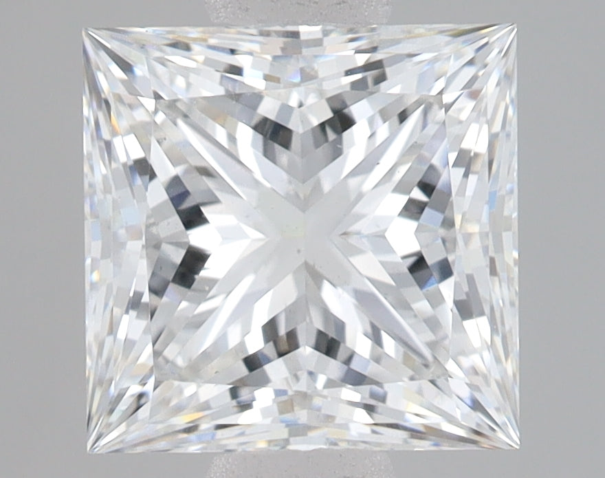 3.16 Carat Princess Lab Diamond with  Cut Diamond in 14KT  view 1
