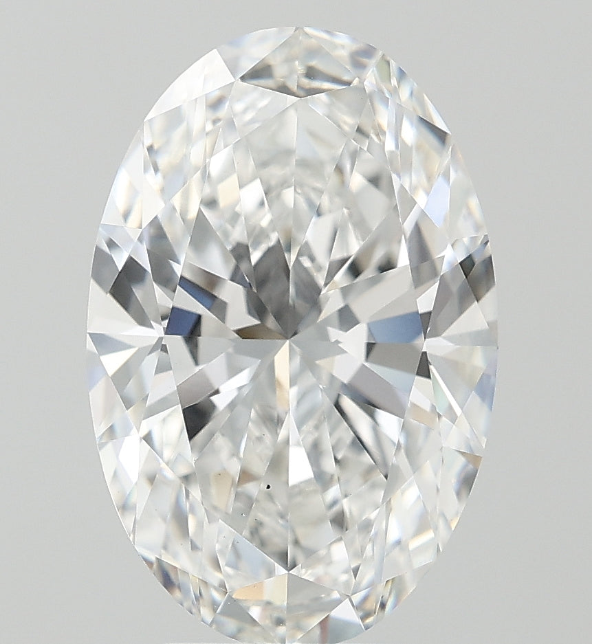 5.09 Carat Oval Lab Diamond with  Cut Diamond in 14KT  view 1
