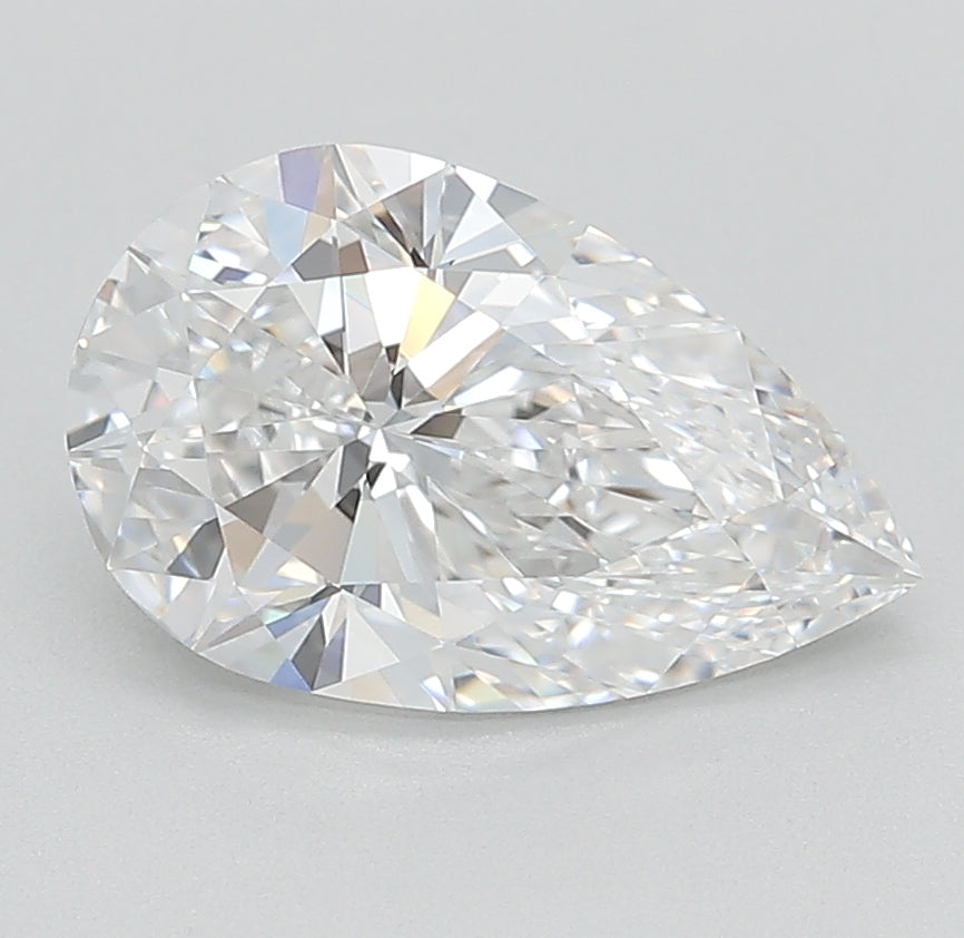 2.0 Carat Pear Lab Diamond with  Cut Diamond in 14KT  view 1
