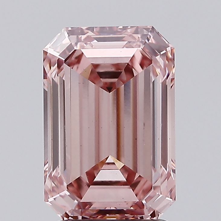 2.45 Carat Emerald Lab Diamond with  Cut Diamond in 14KT  view 1
