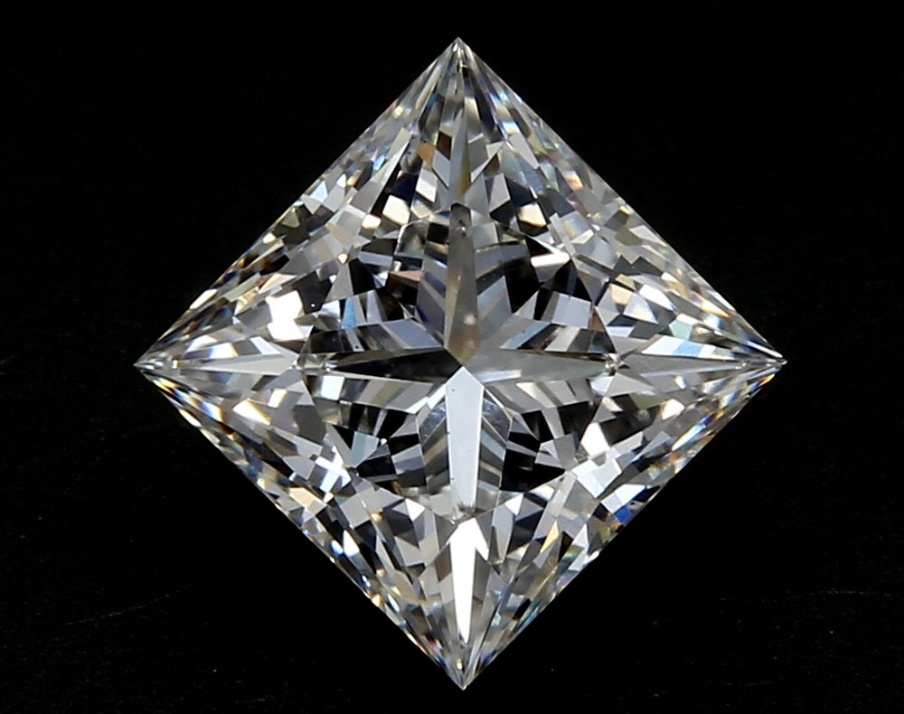 1.5 Carat Princess Lab Diamond with  Cut Diamond in 14KT  view 1
