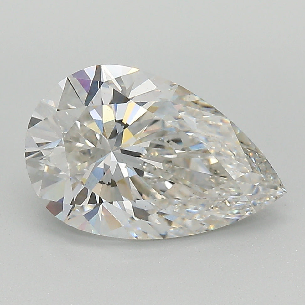 2.52 Carat Pear Lab Diamond with  Cut Diamond in 14KT  view 1
