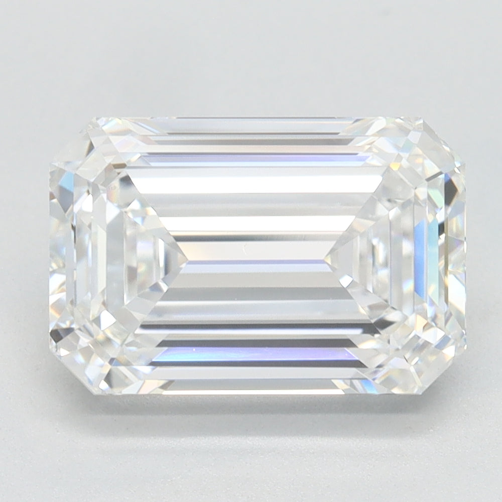 3.05 Carat Emerald Lab Diamond with  Cut Diamond in 14KT  view 1
