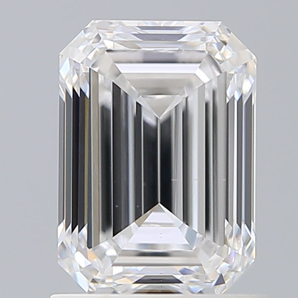 1.5 Carat Emerald Lab Diamond with  Cut Diamond in 14KT  view 1
