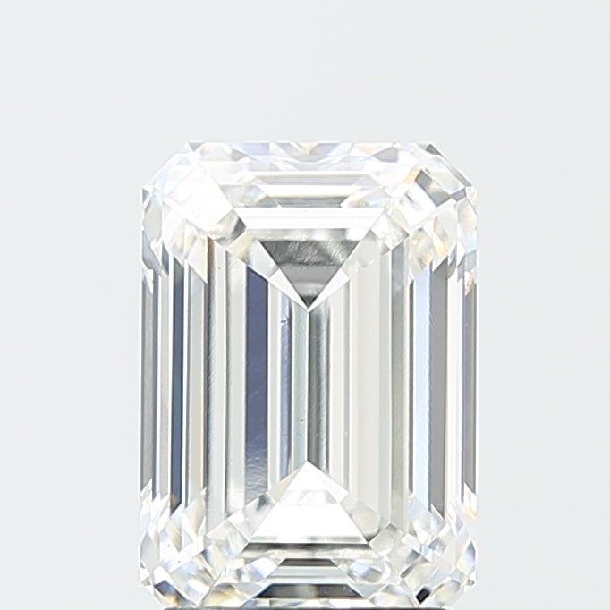 2.75 Carat Emerald Lab Diamond with  Cut Diamond in 14KT  view 1
