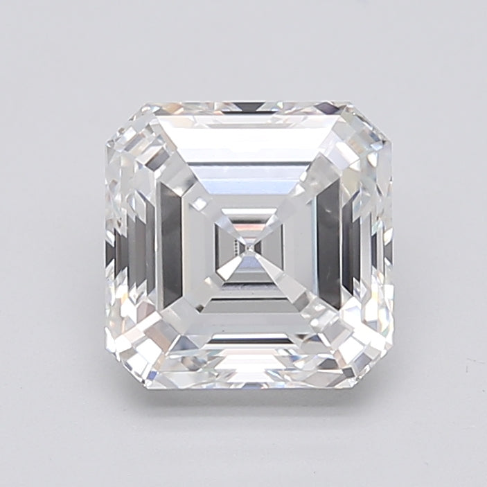 2.78 Carat Asscher Lab Diamond with  Cut Diamond in 14KT  view 1
