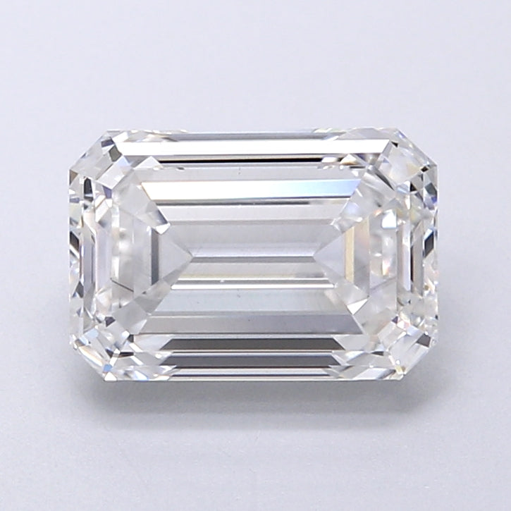 2.52 Carat Emerald Lab Diamond with  Cut Diamond in 14KT  view 1

