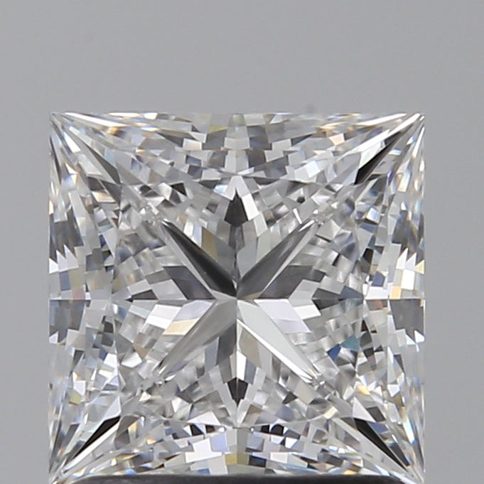 1.52 Carat Princess Lab Diamond with  Cut Diamond in 14KT  view 1

