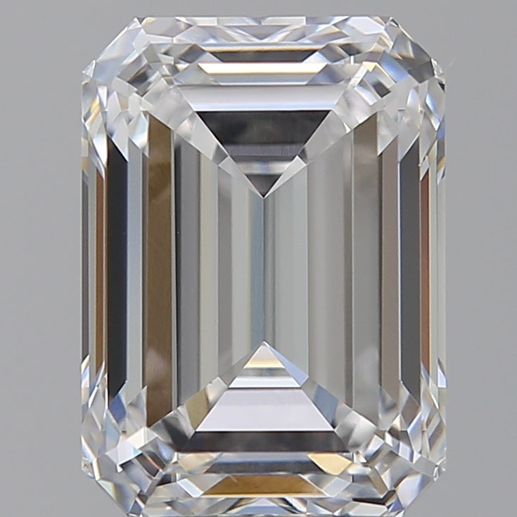 4.37 Carat Emerald Lab Diamond with  Cut Diamond in 14KT  view 1
