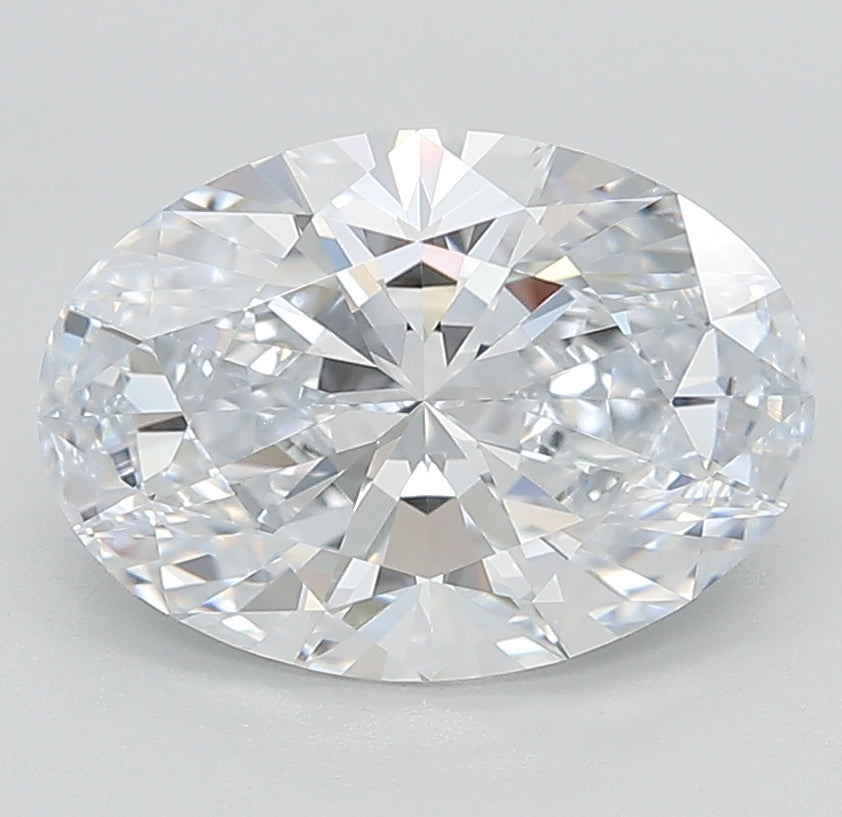 3.0 Carat Oval Lab Diamond with  Cut Diamond in 14KT  view 1
