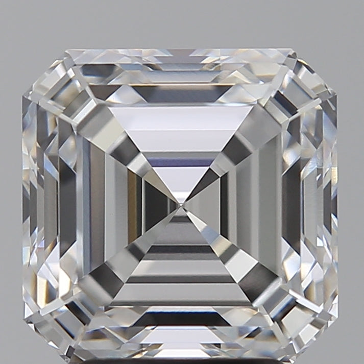 4.08 Carat Asscher Lab Diamond with  Cut Diamond in 14KT  view 1
