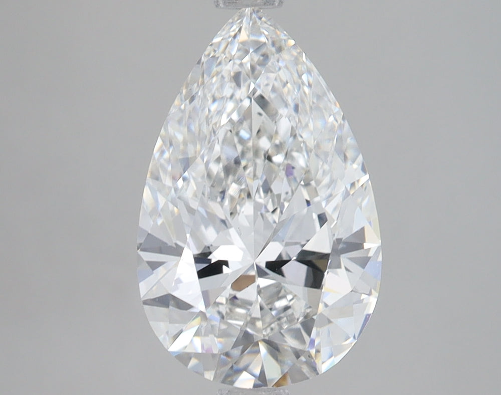 3.0 Carat Pear Lab Diamond with  Cut Diamond in 14KT  view 1
