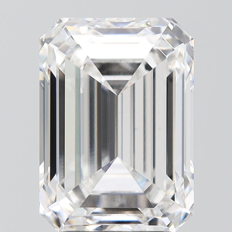 4.52 Carat Emerald Lab Diamond with  Cut Diamond in 14KT  view 1
