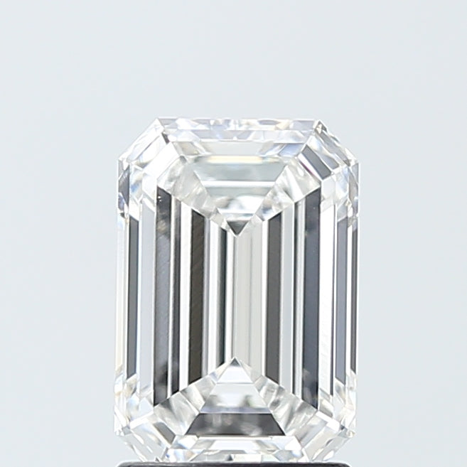 2.01 Carat Emerald Lab Diamond with  Cut Diamond in 14KT  view 1
