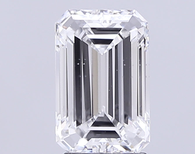 3.0 Carat Emerald Lab Diamond with  Cut Diamond in 14KT  view 1

