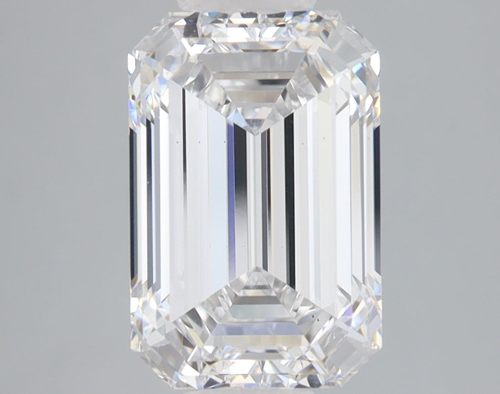 3.18 Carat Emerald Lab Diamond with  Cut Diamond in 14KT  view 1

