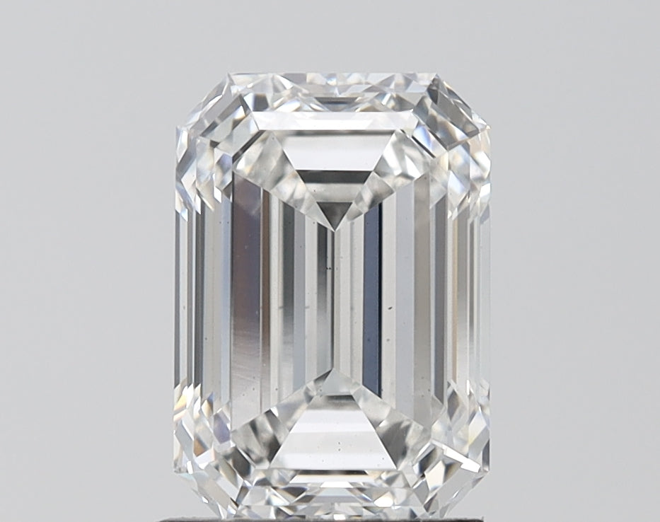 2.52 Carat Emerald Lab Diamond with  Cut Diamond in 14KT  view 1
