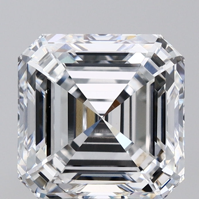 3.84 Carat Asscher Lab Diamond with  Cut Diamond in 14KT  view 1
