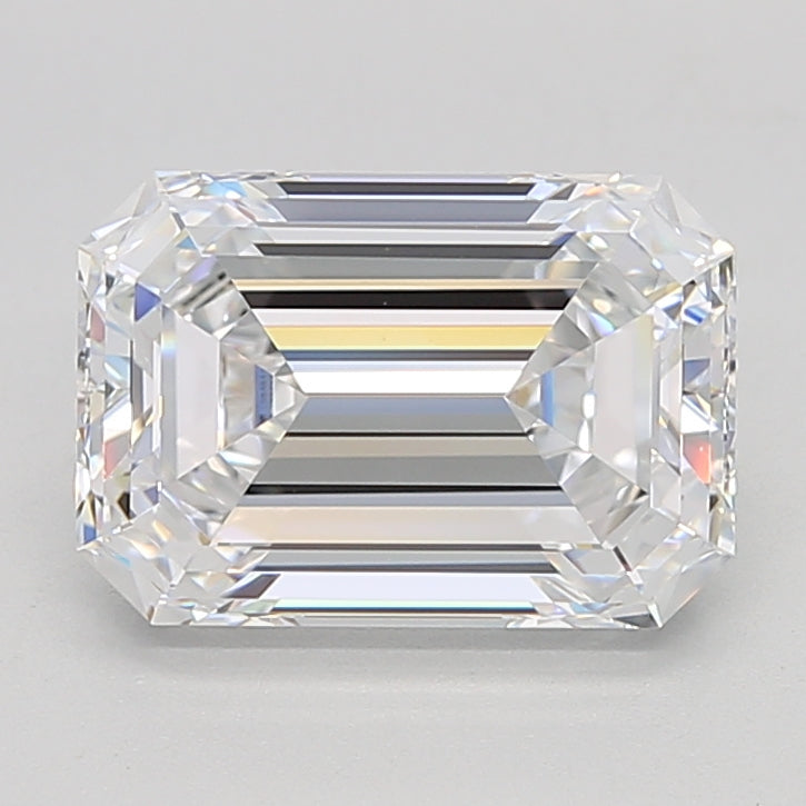 4.03 Carat Emerald Lab Diamond with  Cut Diamond in 14KT  view 1
