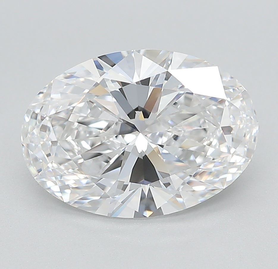 2.77 Carat Oval Lab Diamond with  Cut Diamond in 14KT  view 1
