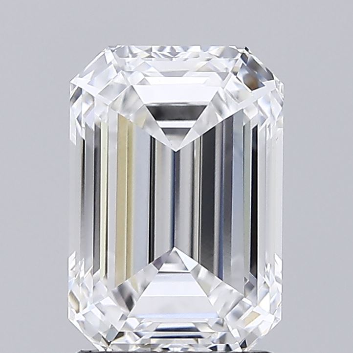 2.04 Carat Emerald Lab Diamond with  Cut Diamond in 14KT  view 1

