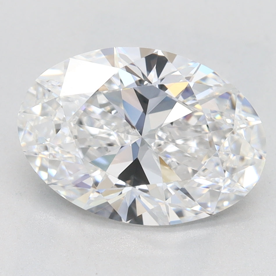 2.03 Carat Oval Lab Diamond with  Cut Diamond in 14KT  view 1
