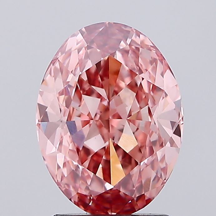 2.21 Carat Oval Lab Diamond with  Cut Diamond in 14KT  view 1
