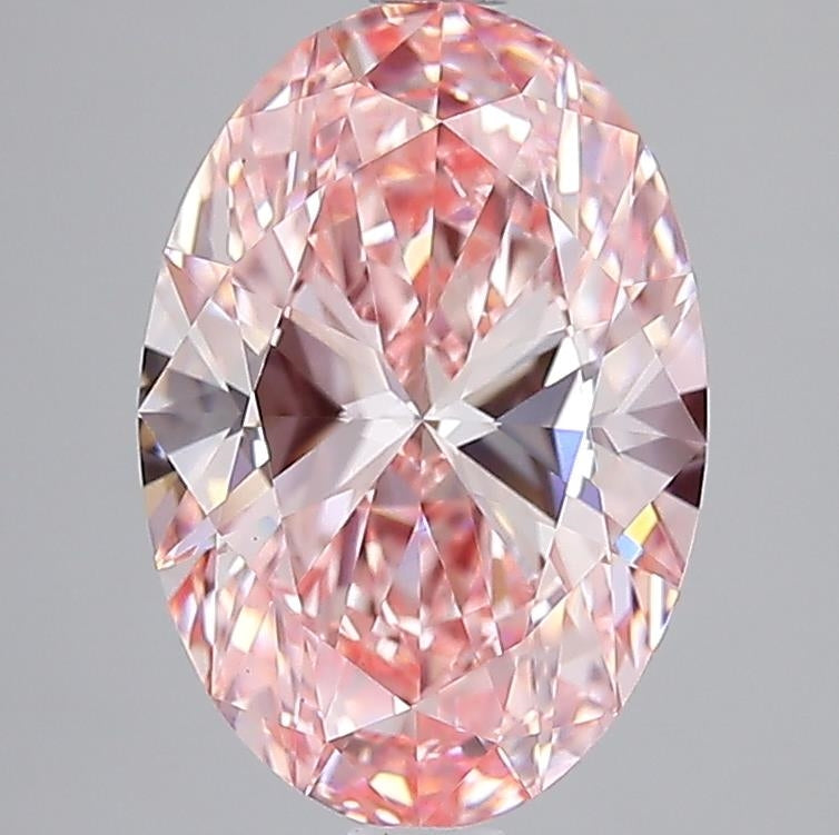 3.01 Carat Oval Lab Diamond with  Cut Diamond in 14KT  view 1
