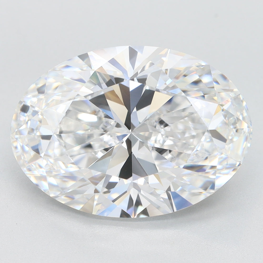 5.61 Carat Oval Lab Diamond with  Cut Diamond in 14KT  view 1
