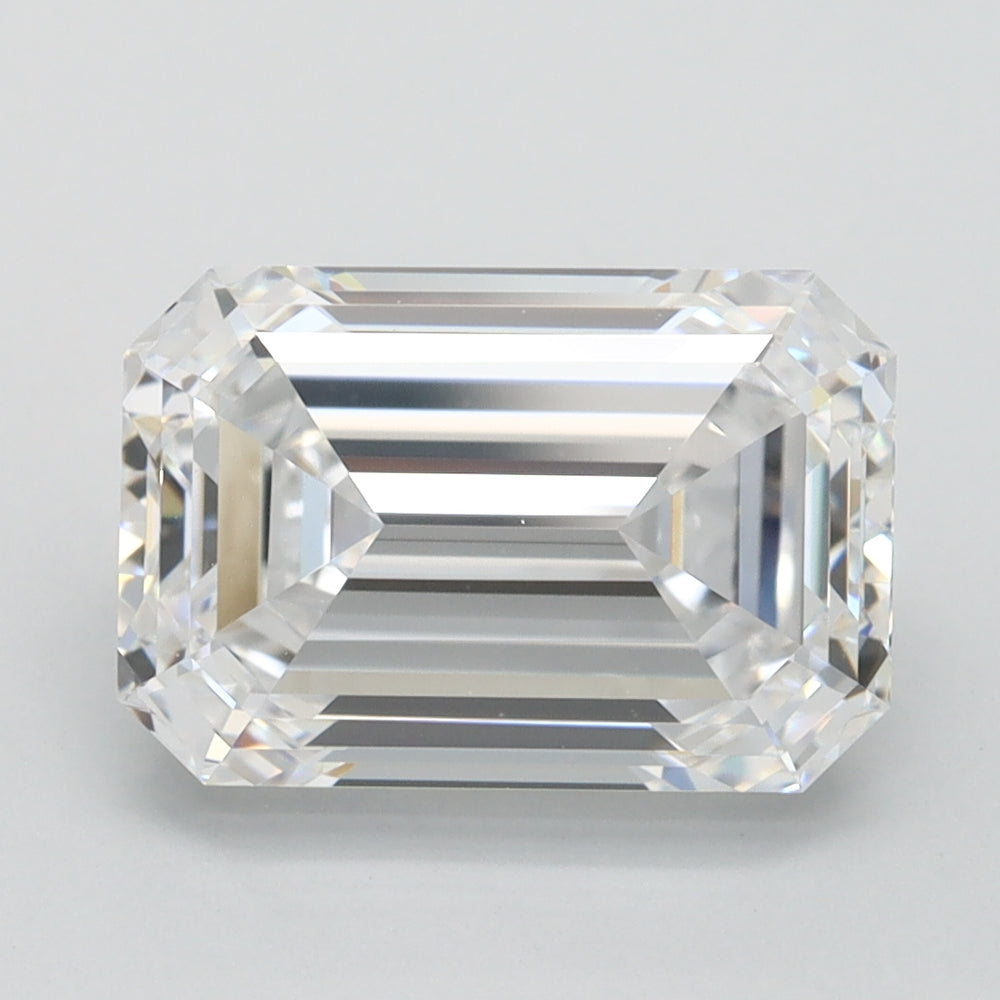 2.8 Carat Emerald Lab Diamond with  Cut Diamond in 14KT  view 1
