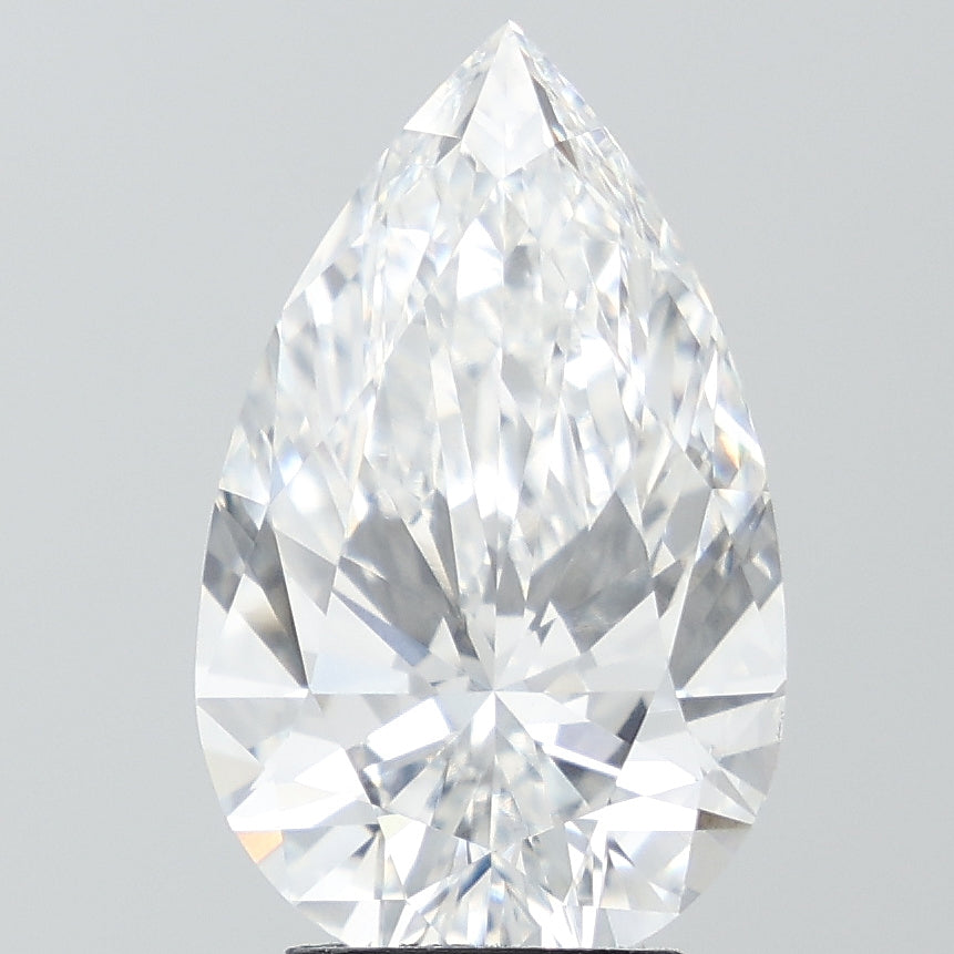 5.57 Carat Pear Lab Diamond with  Cut Diamond in 14KT  view 1
