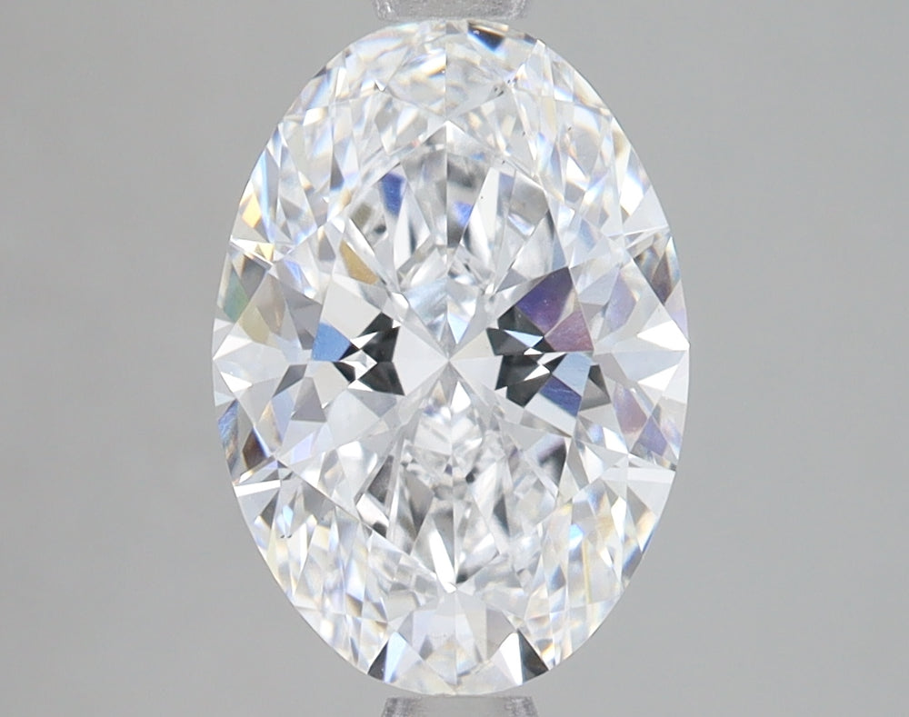 2.43 Carat Oval Lab Diamond with  Cut Diamond in 14KT  view 1
