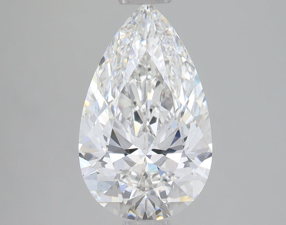 2.1 Carat Pear Lab Diamond with  Cut Diamond in 14KT  view 1
