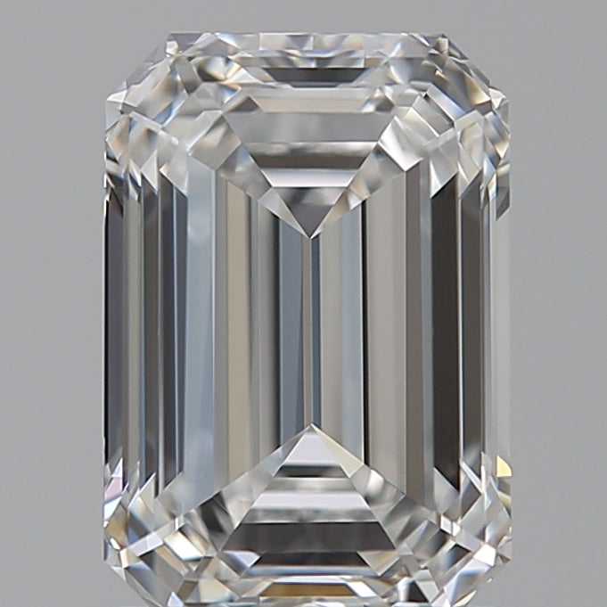 1.55 Carat Emerald Lab Diamond with  Cut Diamond in 14KT  view 1
