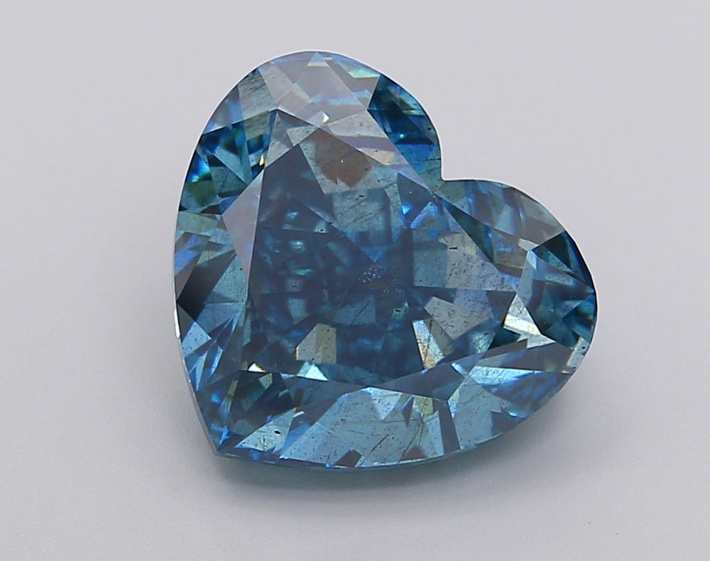 6.01 Carat Heart Lab Diamond with  Cut Diamond in 14KT  view 1
