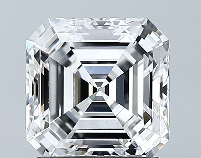 1.56 Carat Asscher Lab Diamond with  Cut Diamond in 14KT  view 1
