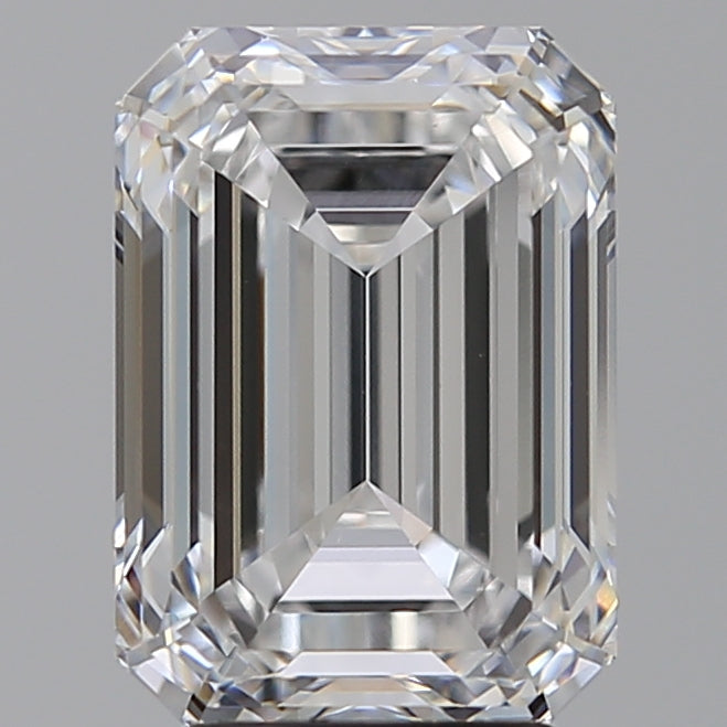 4.04 Carat Emerald Lab Diamond with  Cut Diamond in 14KT  view 1
