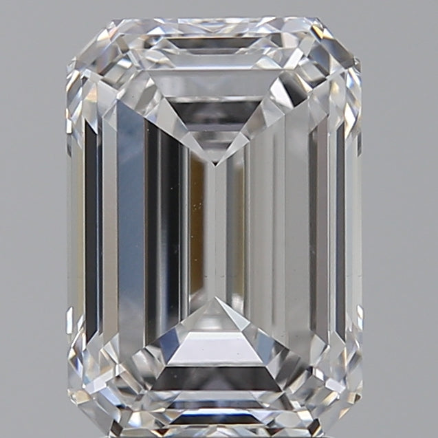 3.08 Carat Emerald Lab Diamond with  Cut Diamond in 14KT  view 1
