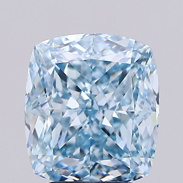 2.54 Carat Cushion Lab Diamond with  Cut Diamond in 14KT  view 1
