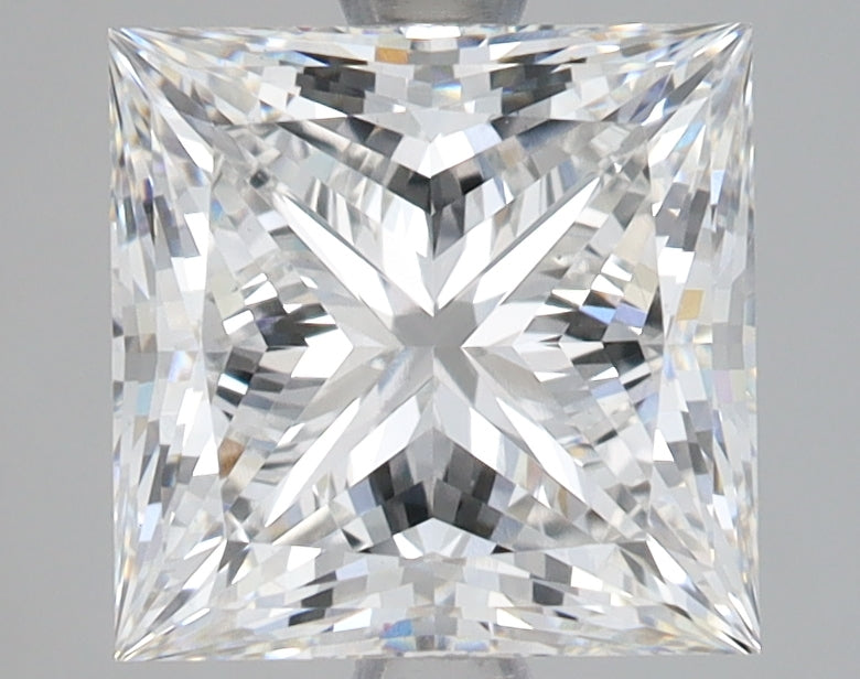 3.09 Carat Princess Lab Diamond with  Cut Diamond in 14KT  view 1
