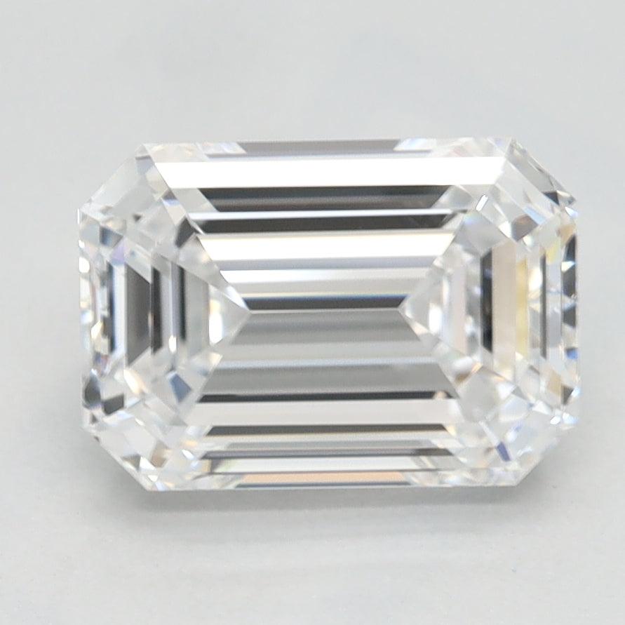 2.05 Carat Emerald Lab Diamond with  Cut Diamond in 14KT  view 1
