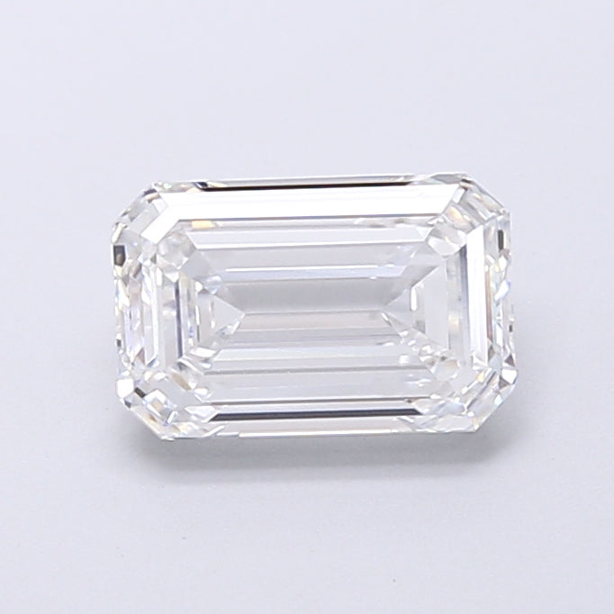 1.6 Carat Emerald Lab Diamond with  Cut Diamond in 14KT  view 1
