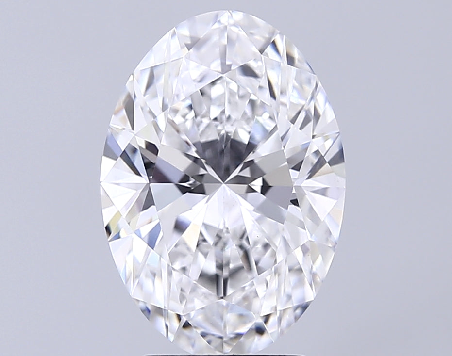 4.08 Carat Oval Lab Diamond with  Cut Diamond in 14KT  view 1
